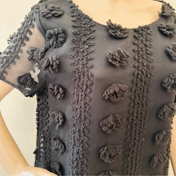 She + Sky | Dress Black with Pom Poms. Sz M - Picture 3 of 10